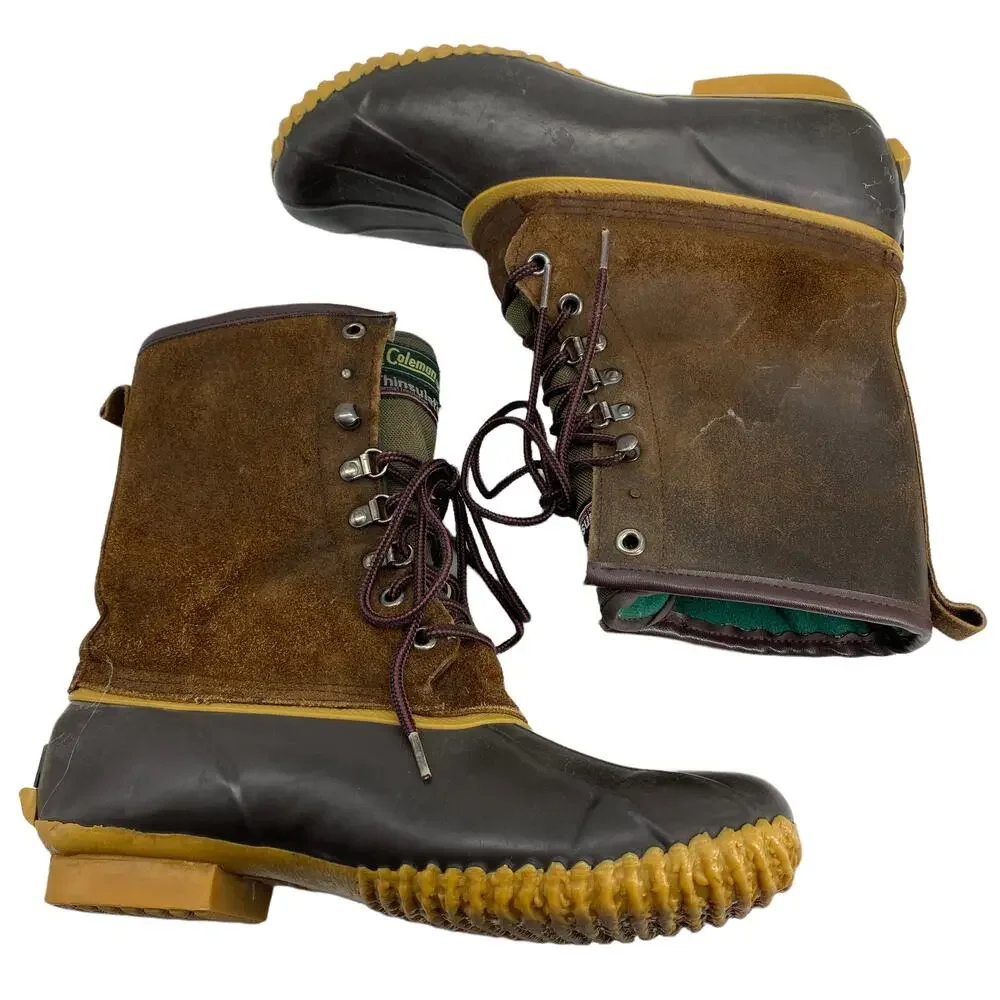 Men's Sz 10 COLEMAN Steel Shank Lace Up Duck Boots Thinsulate K998BR